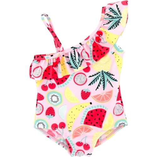 Honeyzone Cute Fruit Print Bikini Girls Swimwear For Kids Bimba Y Lola Baby Fashion Surfing Suit Hawaiian Style Swimming Suit