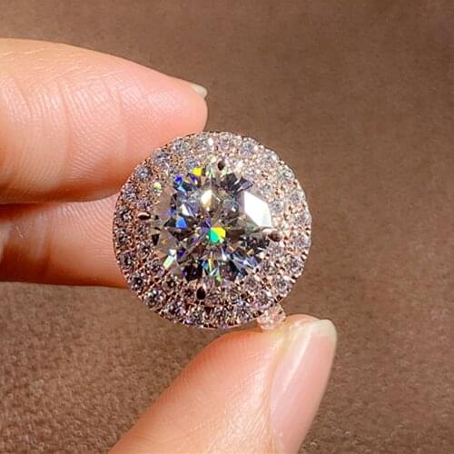 Huitan Temperament Sweet Female Finger-Rings Fancy Round Shaped Engagement Ring for Women High Quality Trendy Jewelry New Item