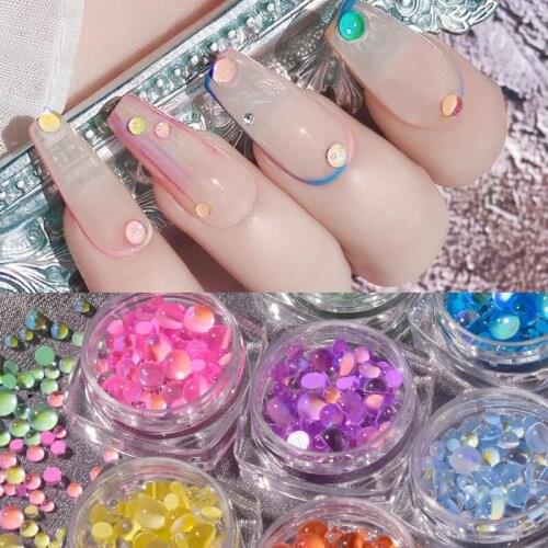 Nail Crystal Beads Mixed Size Manicure Tool DIY Ornaments Nail Art Rhinestones Candy Beads Aurora Diamond 3D Nail Art Decoration