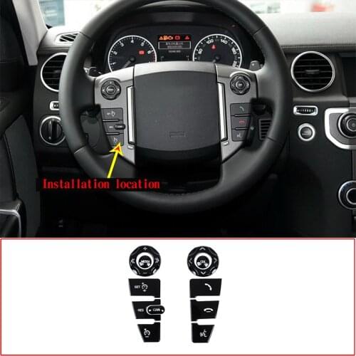 For Land Rover Discovery 4 LR4 Range Rover Sport RRS Freelander 2 Steering wheel button stickers stainless steel Auto parts