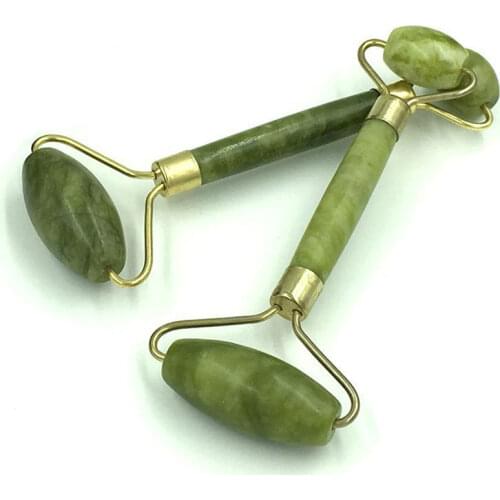 Double Head Green Jade Roller Elliptical Massager Eye Face Neck Facial Slimming Thin face Beauty Health Care Tools Top selling