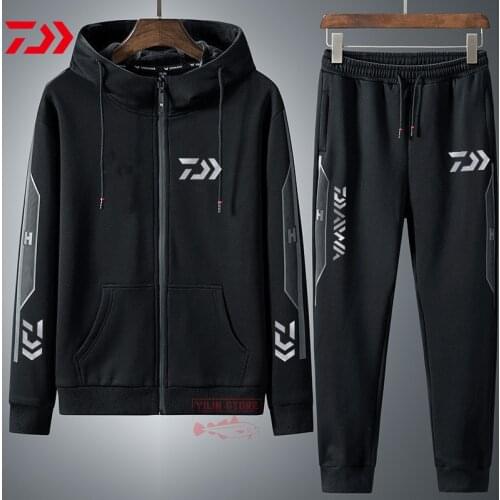 2021 Autumn DAIWA Fishing Clothes Winter Mens Outdoor Sports Fishing Suit Stand-up Collar Casual Windproof Fishing Sweater Suit