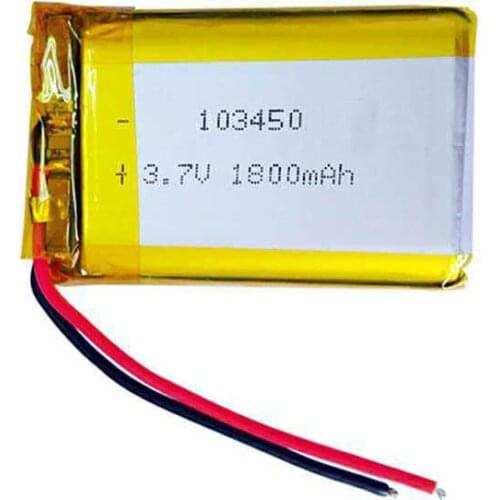 2pcs/lot 103450 1800mAh 3.7V Rechargeable Lithium Polymer Batteries for MP3 GPS Speaker Digital Products