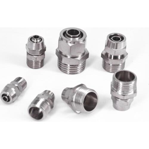 Twist Fit 4/6/8/10/12/14/16mm OD Hose x M5 1/8" 1/4" 3/8" 1/2" BSP Male Pneumatic Quick Screw Air Fitting