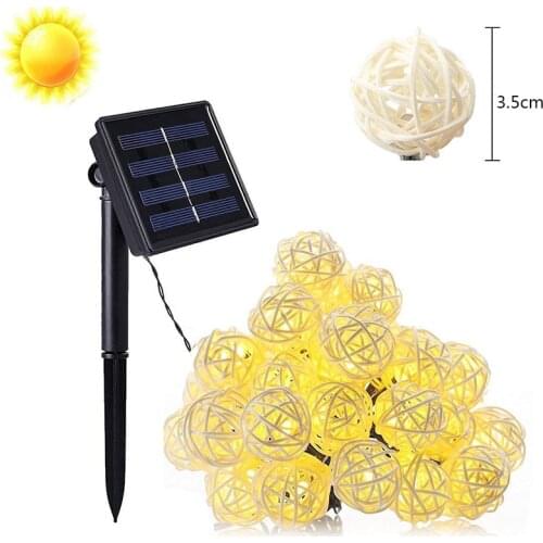 Rattan Ball String Lights 30 LED Fairy Light For Indoor Bedroom Curtain Patio Landscape Fairy Garden Home Wedding Christmas