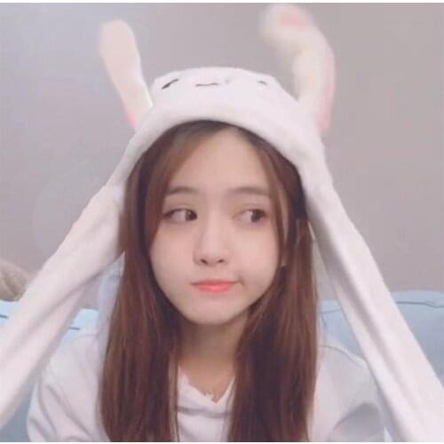 The new 2020 rabbit hat can move the bunny ears hat web celebrity with cute plush warm hat