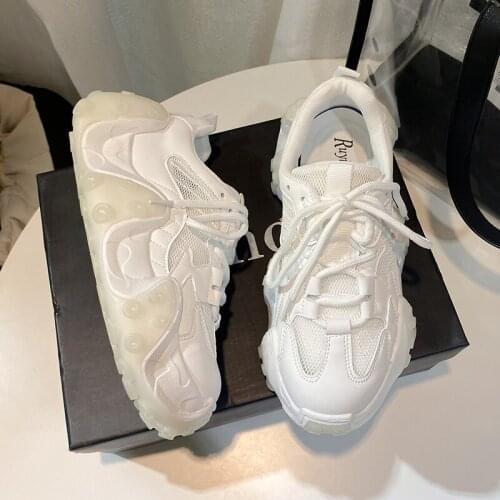 Octopus Luminous Summer Shoes Breathable Mesh Increased Thick Bottom Shoes Dad Casual Shoes Female Student Movement