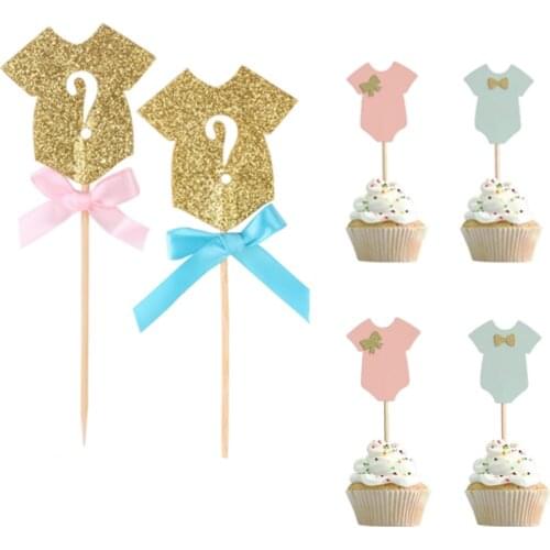 Baby Shower Decorations 10Pcs Its A Boy/Girl Cake Toppers Birthday Party Decoration Kids Gender Reveal DIY Dessert Table Decor-S