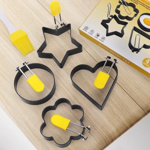 Heighten And Thicken Egg Fryer Love Flower Shaped Fried Egg Circular Creative Fried Egg Mould Non Stick Egg Ring