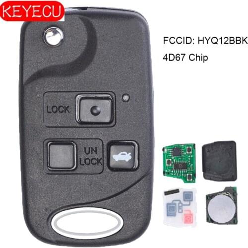 KEYECU Replacement Flip Remote Key Fob for 2002 2003 2004 2005 2006 2007 2008 2009 2010 Lexus SC430 FCC: HYQ12BBK - 4D67/4D68