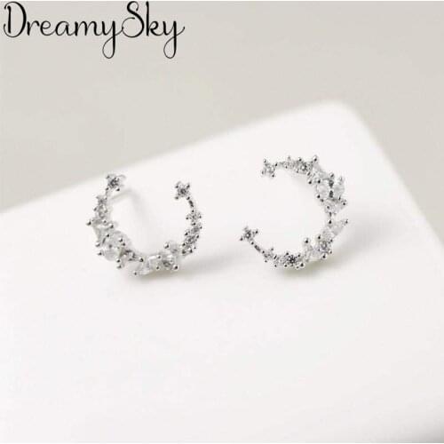 2019 Fashion Silver Color Moon Earrings For Women Jewelry Punk Vintage Korean Ladies Earrings Pendientes Brincos