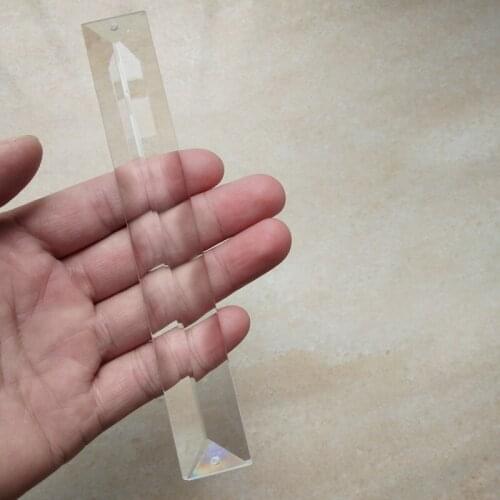 10pcs/lot 22*150MM machine grinding clear triangle crystal bar prism chandelier crystal in 2 holes Home Curtain Accessories