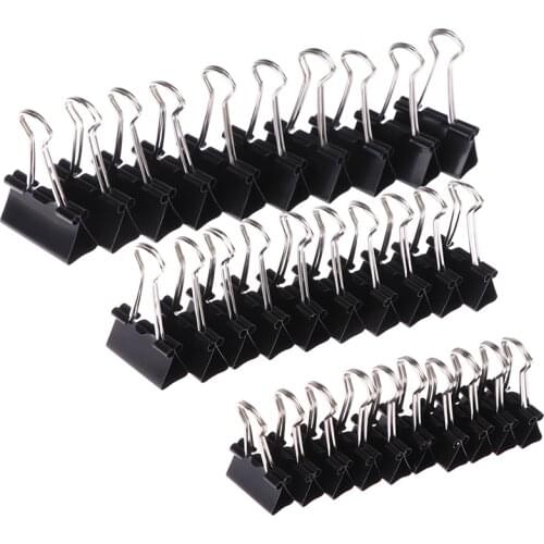 10pcs/lot Black Metal Binder Clips 19mm/ 25mm/ 32mm Notes Letter Paper Clip Office Supplies Binding Securing Clips New 2021