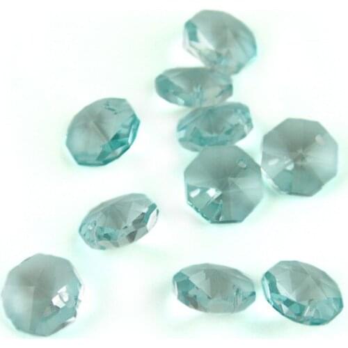 14mm 1 Hole Mix Color Octagon Beads Glass Crystal Chandelier Prism Beads For Strand Garland Accessories