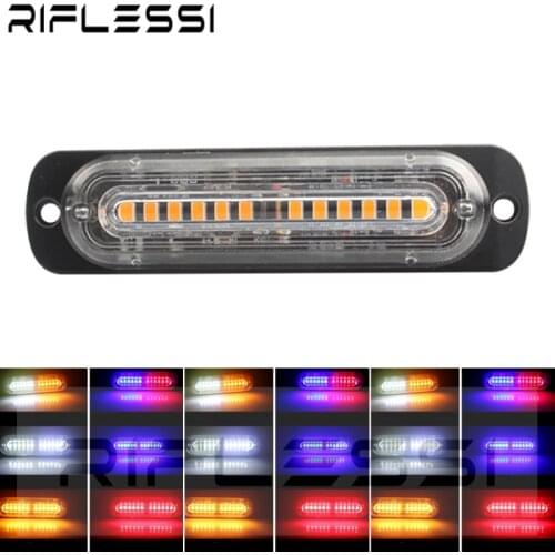 1 x 12V 24V 12 LED Police Flasher Truck Trailer Ambulance Strobe Lights Stroboscopes For Auto Car Bumper Grille Flash Lamps