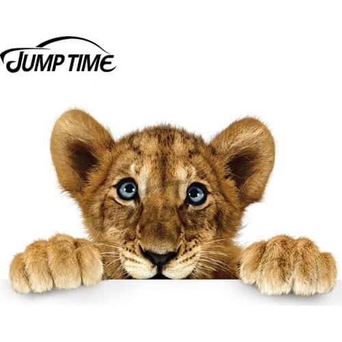 Jump Time 13 x 7.4cm Leppard Animal Peeking Decal Personality Refrigerator Car Stickers Waterproof Cartoon Vinyl Car Wrap