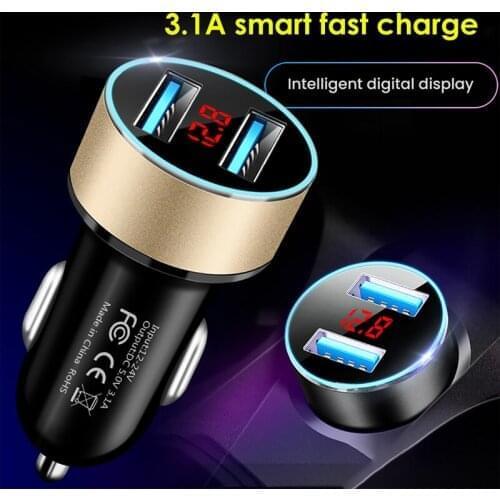 3.1A Dual USB Car Charger With LED Display Car-Charger for Nissan Teana X-Trail Qashqai Livina Sylphy Tiida Sunny March Murano