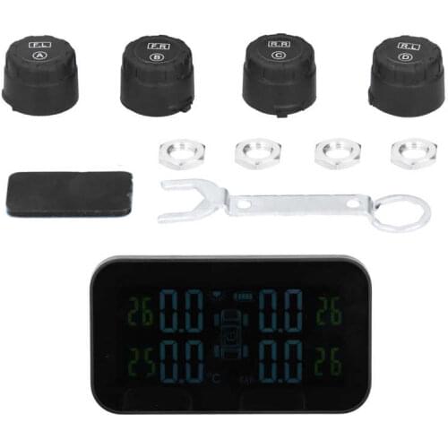 Automobiles car accessories LCD Display Car TPMS Tire Pressure Monitor System with Sensor Solar Charging + USB Charging