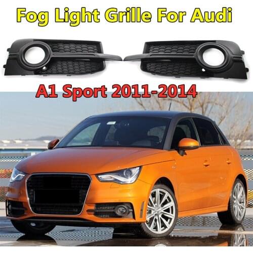 Car Front Bumper Racing Grills Black Fog Light Grille For Audi A1 Sport 2011 2012 2013 2014 Fog Lamp Frame OEM 8X0807681B/682B