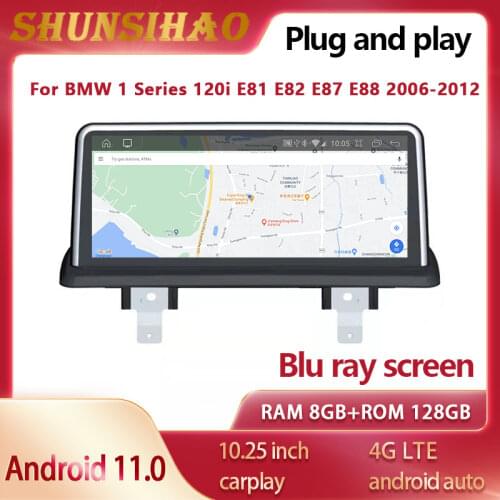 Blu ray car radio GPS For 10.25 inch 1 Series 120i E81 E82 E87 E88 2006-2012 multimedia auto audio CarPlay android all in one