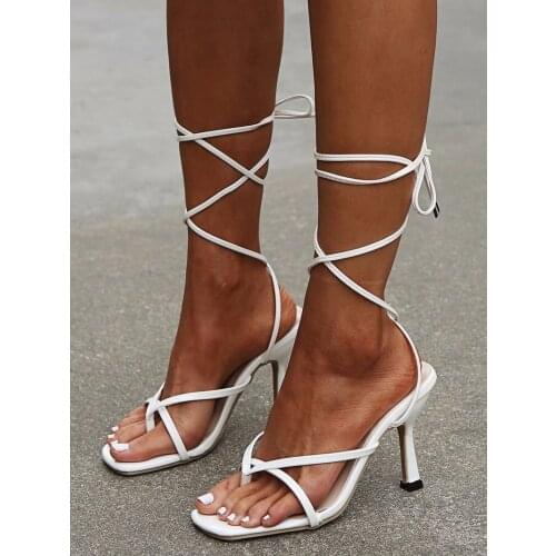 Summer Womens Thin High Heels Sandals Ankle Strap Sexy Ladies Large High Heels Sandals for Women Shoes Woman Sandals