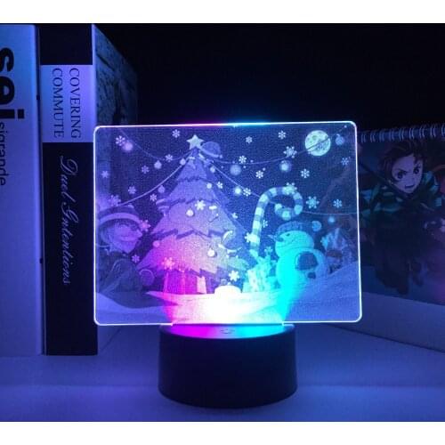 Two-Color Series Snowman And Christmas Tree 3D Lamp Visual Illusion Acrylic Light Guide Plate for Couple Festival Birthday Gifts