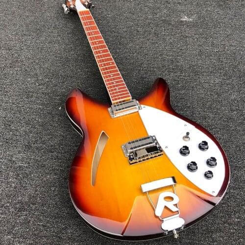 Factory direct sales 360 electric guitar, 6-string guitar, half empty, sun-colored paint, Korean pickup, postage
