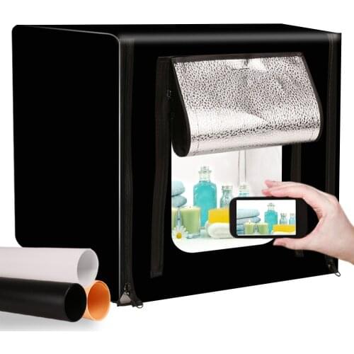 GSKAIWEN 40*40cm 15.7inch Dimmable LED Photo Studio Box Folding Backdrops Softbox Photography Lightbox Shooting Tent Box Kit