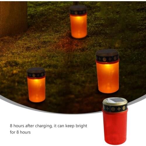 Creative Tomb Solar-Powered Electronic Candle Lamp Festival Party Decoration Contains No Ground Socket