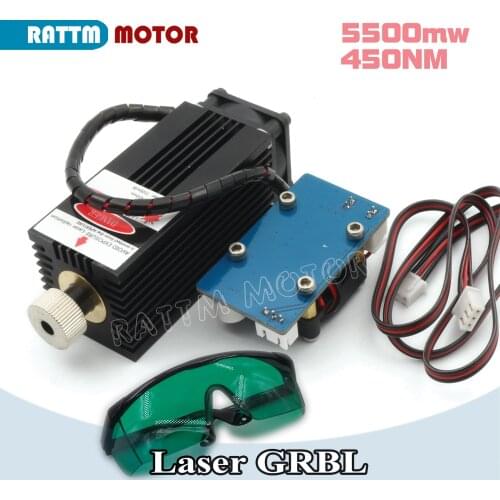 10W/7W/5.5w/2.5w/1w 450NM Laser Module Wood Plastic Engraving, PWM TTL Control Laser Tube Diode+ Goggles for 1610 2418 3018 Pro