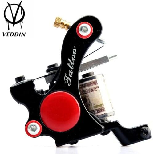 Permanent Makeup Machine Tattoo Machines Iron Tattoo Gun Black 10 Wrap Coil Tattoo Machine Frame Fine Lining Shader supplier