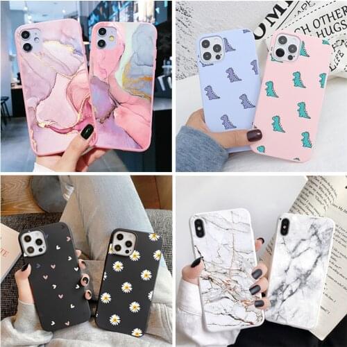 Soft TPU Case For iPhone 12 Pro mini XR XS Max X 10 7 8 6 6S Plus SE 2020 Cover For iPhone 11 Pro Max Case Marble Animal Funda