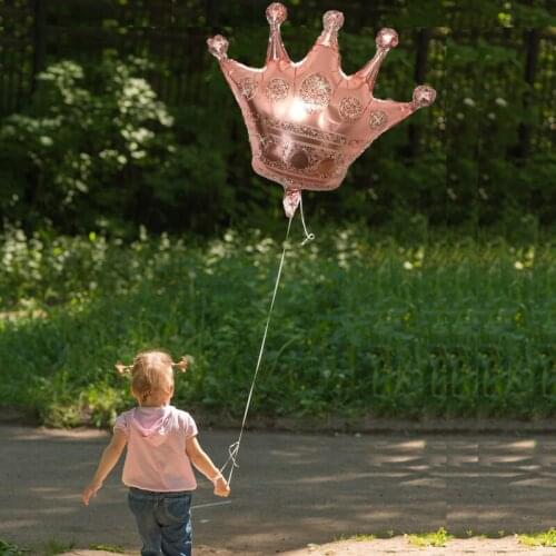 Chicinlife 1Pcs Rosegold Crown Foil Balloon Prince Princess Happy Birthday Party Decor Baby Shower Kids Favors Wedding Supplies