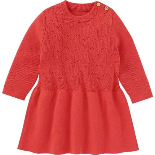 2021 New Wedding Dress Toddler Baby Girls Long Sleeve Princess Dress Outfit Infantil Knitted Children Clothes