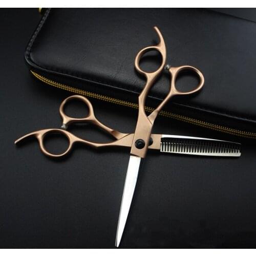 Professional 6 '' JP 440c steel rose gold hair scissors haircut thinning barber makas cutting shears tools hairdresser scissors