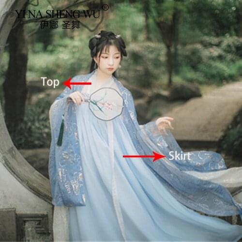 Hanfu Dress Oriental Style Ancient Hanfu Outfit Dress Folk Dance Costume Women Dynasty Princess Fairy New Dance Clothing Cosplay