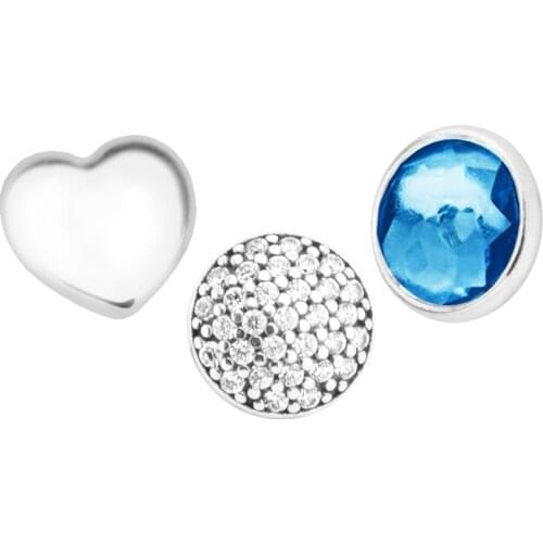 Fits for Floating Locket Pendant Necklace 100% 925 Sterling-Silver-Jewelry December Petites Pack In 3pcs Beads Free Shipping