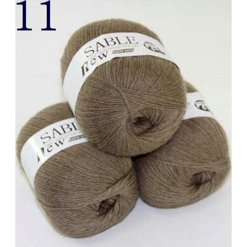 Sale Super Soft Pure 3X50gr Sable Cashmere Wrap Shawls Hand Knitting Wool Crochet yarn Coffee 243-11-3