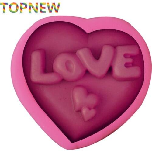Love Heart Shaped Silicone Mold Cake Decoration Tools Baking Fondant Mould Handmade Soap Mold