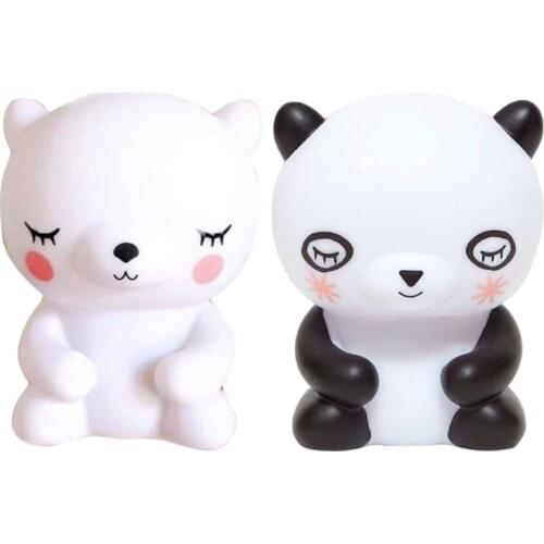 Bear Bear Panda Led Night Light Lamp Cute Animal Cartoon Nightlight for Baby Kids Room Bedside Bedroom Living Room Decorative