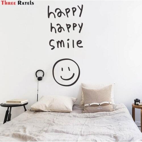 Three Ratels FD615 Creative Happy Happy Smile Wall Sticker For Living Room Background Refrigerator Decoration Mural Decals Wallp