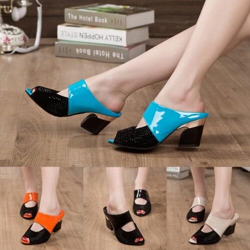 Comfortable Slippers Fashion Sexy Color Matching Trendy Womens Shoes Thick Heel Women Slippers 2021 Summer Slippers кроксы