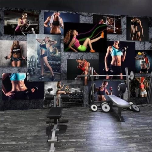Wellyu Personality creative sexy beauty gym yoga cafe American style wall custom large mural green wallpaper papel de parede