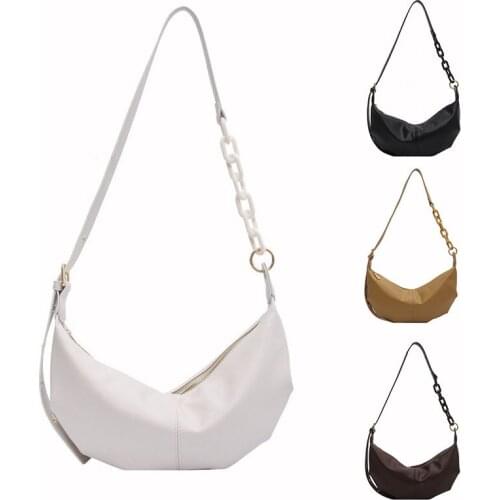 Women Soft PU Handbags High Quality Vintage Crossbody Bags for Women Solid Chains Shoulder Bags Female