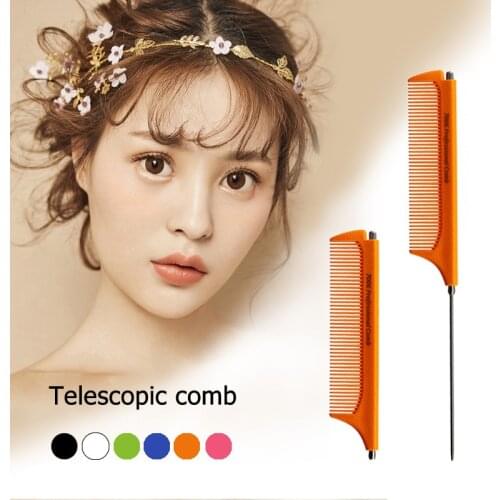 1 Pcs Metal Pin Rat Tail Comb Telescopic Comb Cutting Hair Comb Hairdresser Hair Styling Tools Fine-tooth Combs Sharp Tail Comb
