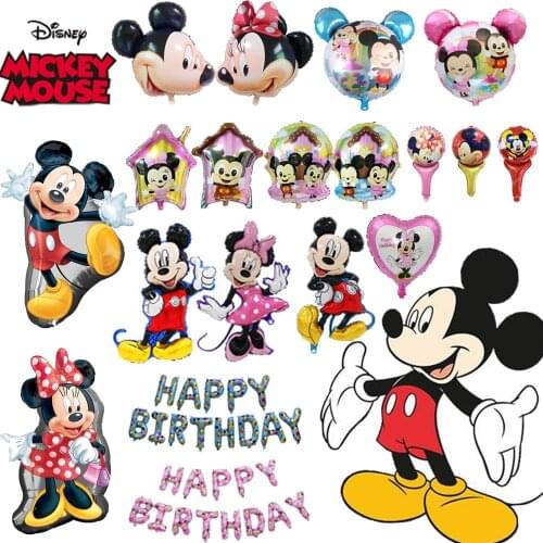 1pcs Mickey Minnie Mouse Balloons Disney Cartoon Foil Balloon Baby Shower Birthday Party Decorations Kids Classic Toys Gifts