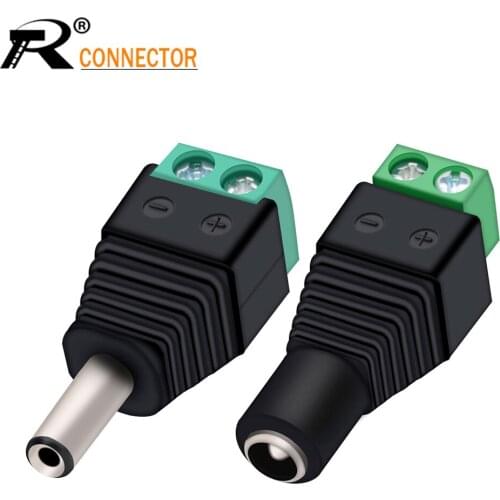 1set DC Male&Female Power DC Jack CCTV Video Balun 5.5*2.5mm DC Power Plug Terminals Connector Adapter