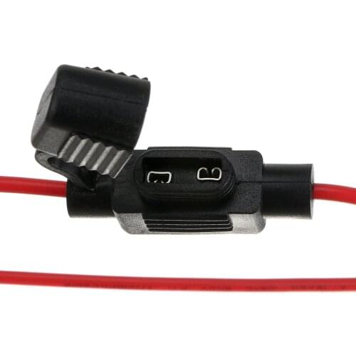 10pcs/set Standard Blade Fuse Holder Splash Proof 40A 12 AWG Cable In Line