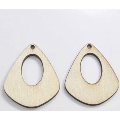 50 pcs customWood Pendant Flat Wood Earring Charm