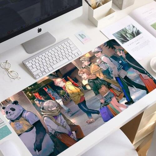 Anime Jujutsu Kaisen 90x40cm XL Locking Edge Large Gaming Mouse Pad Computer Gamer CS GO Keyboard Mouse pad manga mouse pad mat